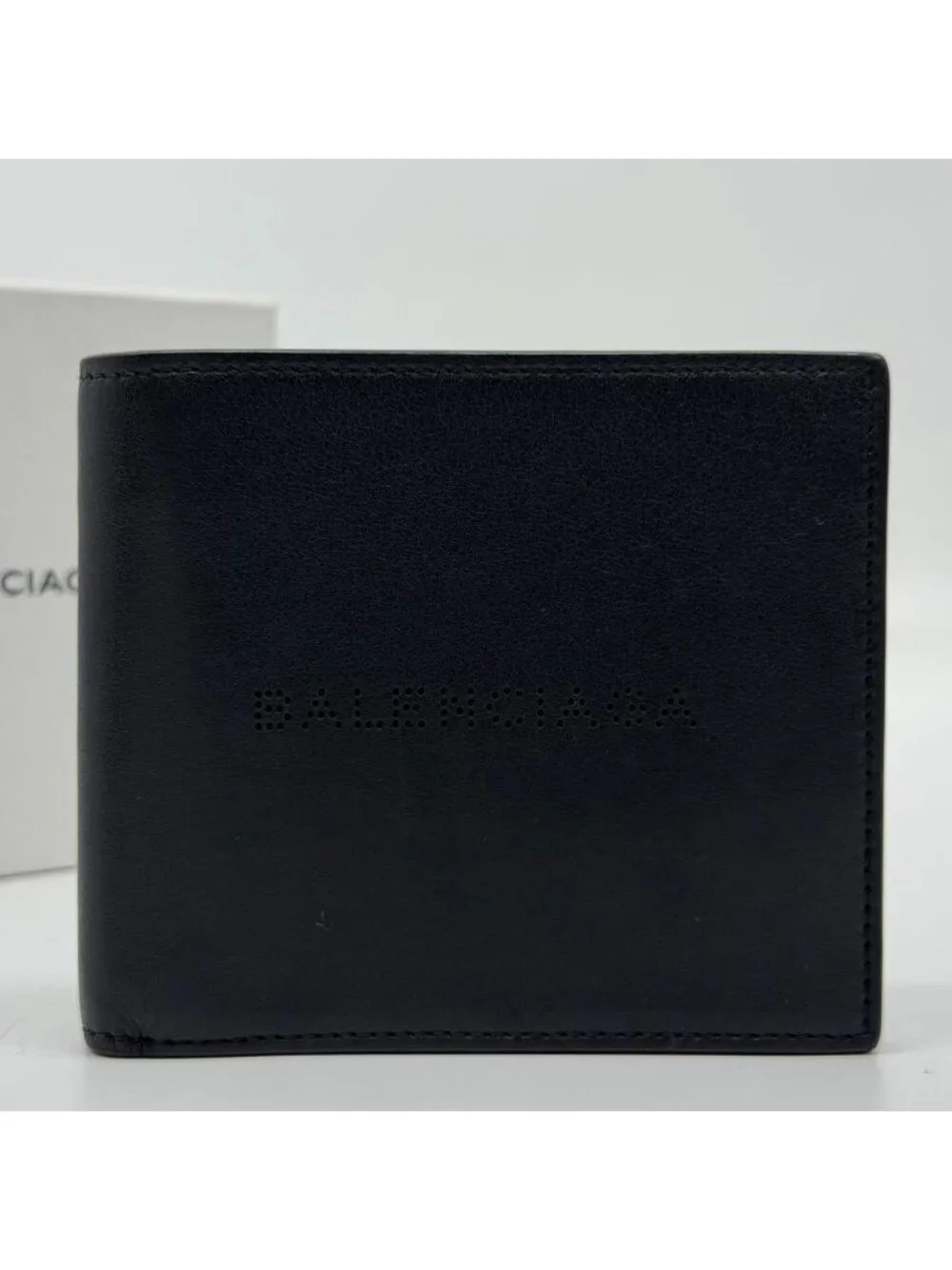 Balenciaga Perforated Leather Bifold Everyday Wallet